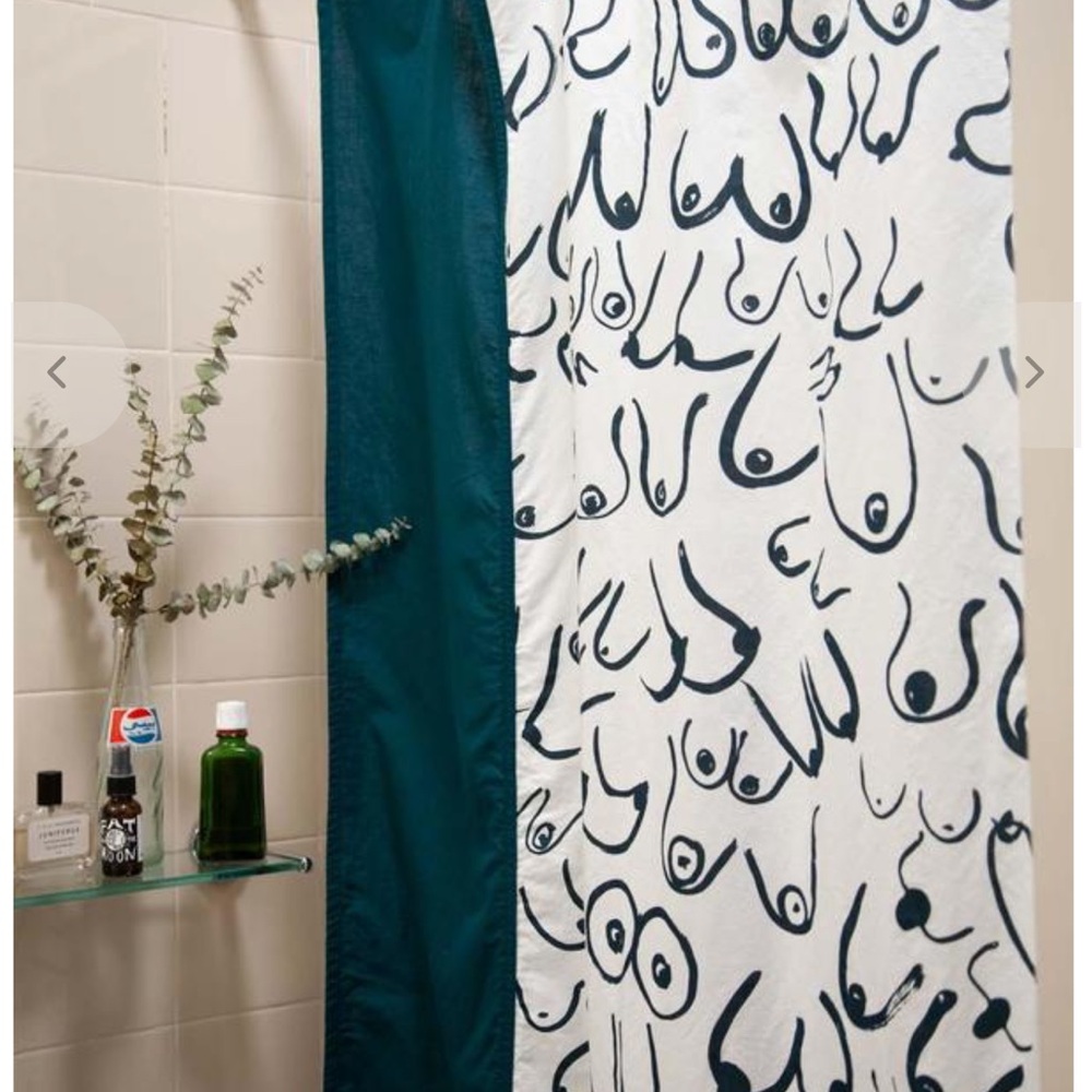 Gravel & Gold patchwork shower curtain